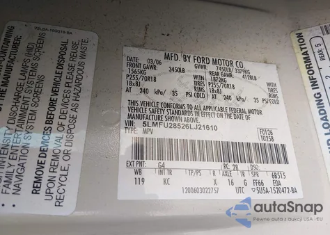 2006 Lincoln Navigator Luxury/Ultimate from USA, damaged, VIN 5LMFU28526LJ21610